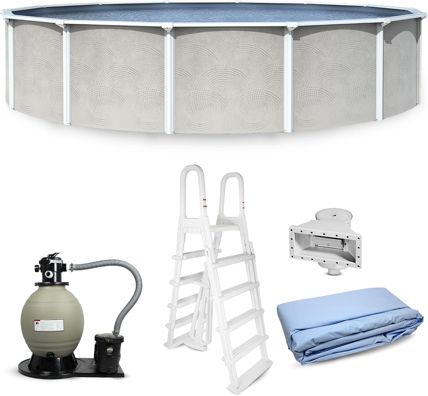 Blue Wave Belize 27-ft Round Above-Ground Pool Package
