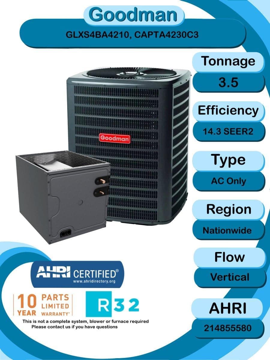 Goodman 3.5-Ton 14.3 SEER2 Central AC Split System