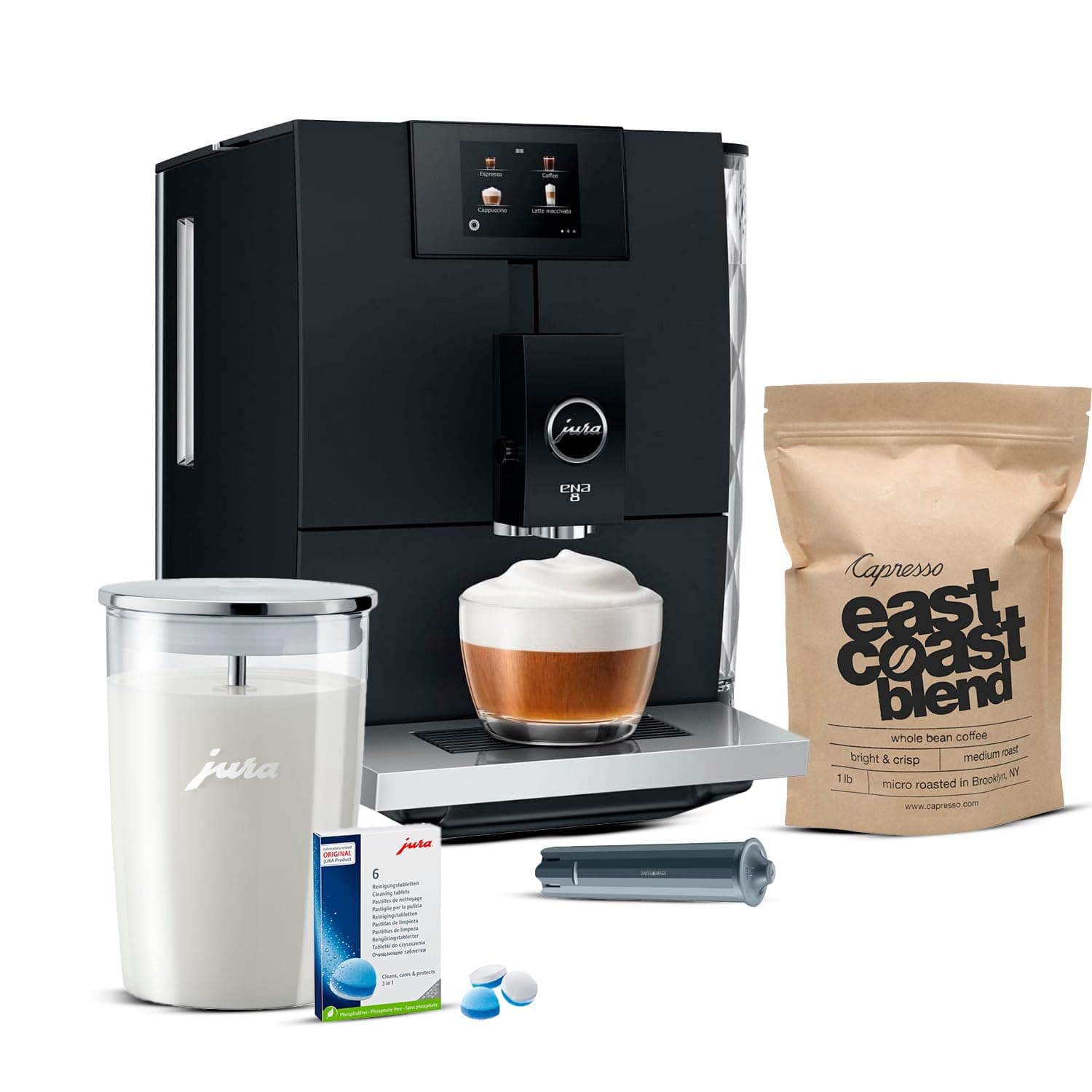 Jura ENA 8 Automatic Espresso Machine (Metropolitan Black)