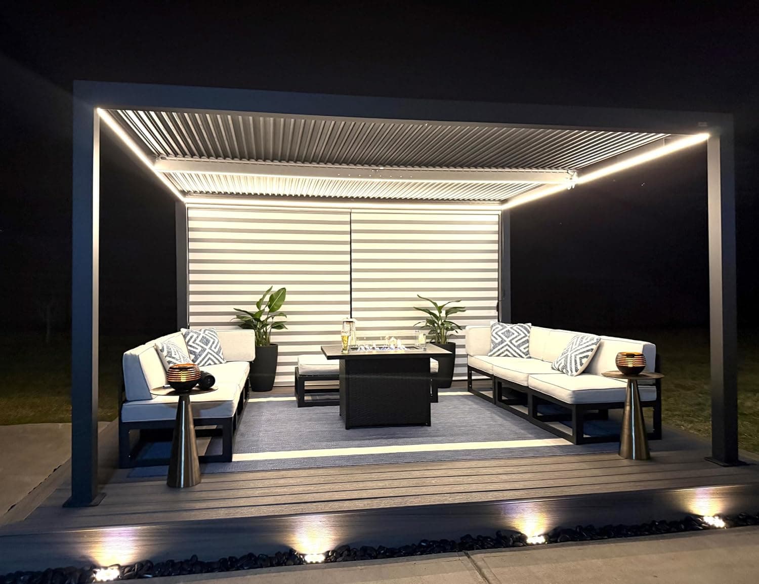 PURPLE LEAF 12'×16' LED Aluminum Louvered Pergola