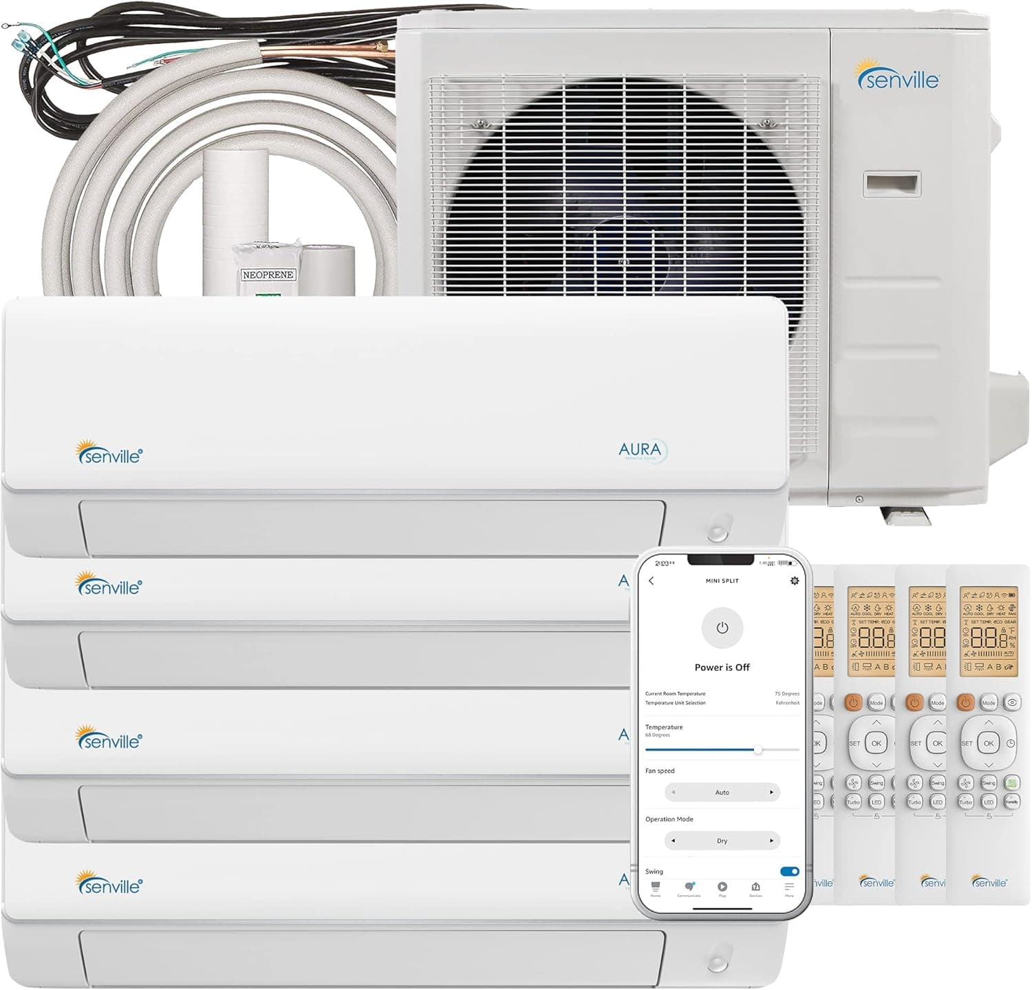 Senville AURA 36,000 BTU Quad-Zone Mini-Split Heat Pump