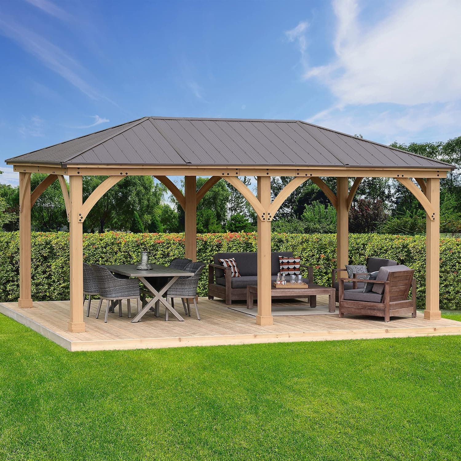 Yardistry 12' × 20' Meridian Cedar Gazebo